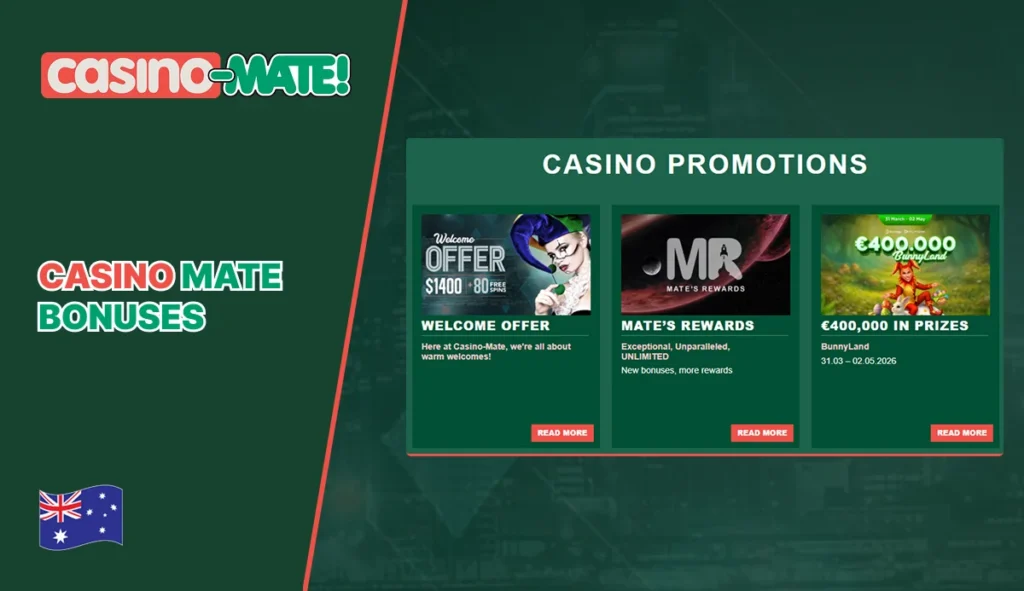 Casino Mate bonuses overview and offers