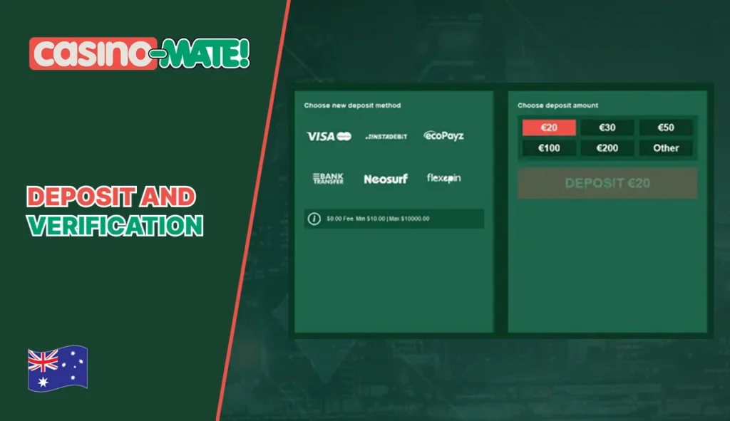Casino Mate deposit and account verification
