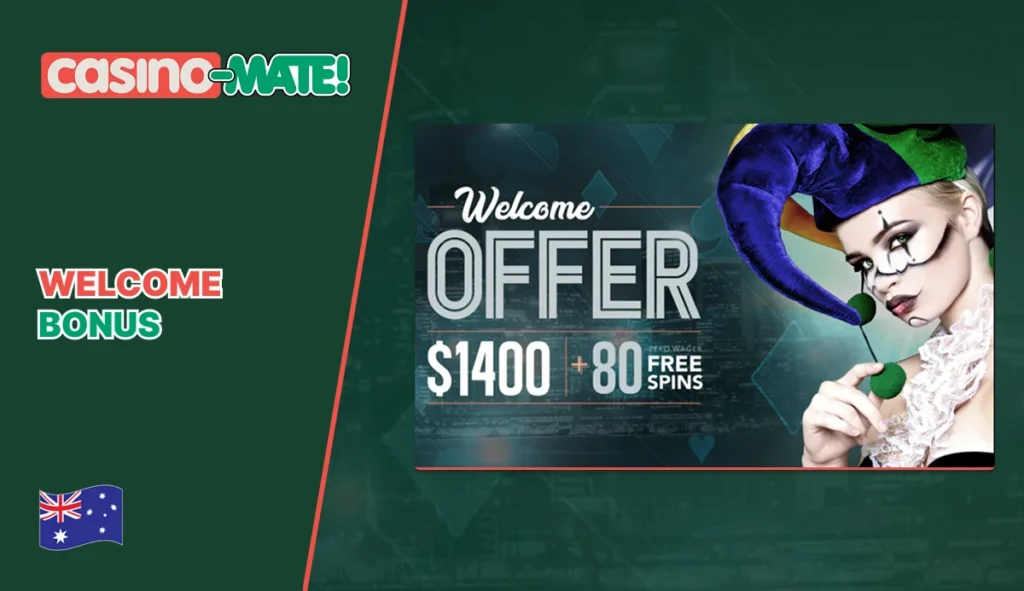 Casino Mate welcome bonus up to $1400 offer